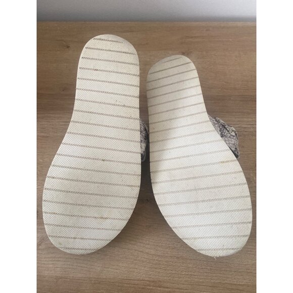 Braided Strap Slide Sandals Snake Print Gray & Cream Size 7 Women's - Picture 5 of 6